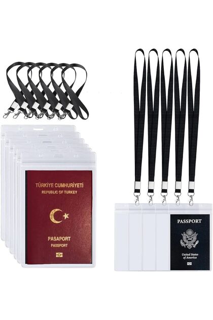 5Pcs 15x11cm ziplock Transparent Passport case Waterproof card bag organizer