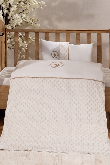 Bebe 5332 Bej Başak Bebek Nevresim Takımı