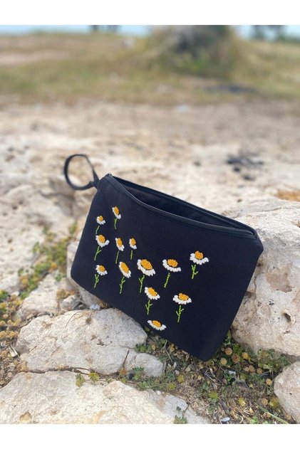 Daisy Field Black Makeup/ Clutch Bag