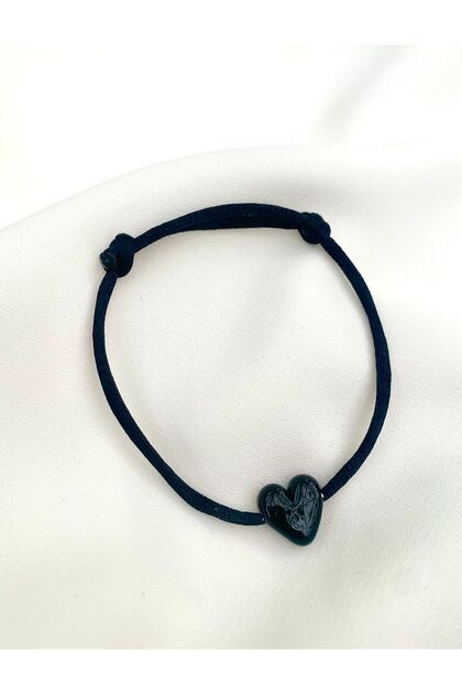 Murano Black Heart Bracelet
