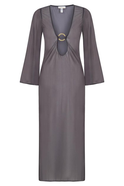 Anthracite Tulle Beach Dress with Ring Buckle Detail