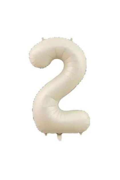 Cream Color Number 2 76 cm Foil Balloon