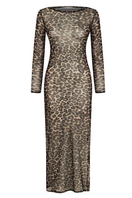 Leopard Patterned Long Tulle Dress