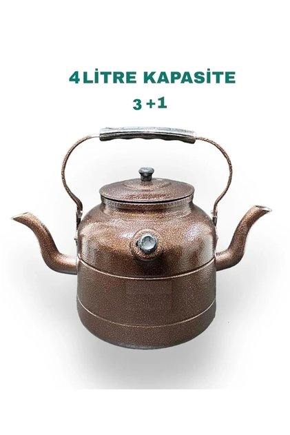 Çift Taraflı Alümünyum Çaydanlık, Osmanlı Muhabbet Çaydanlığı 3,5 litre