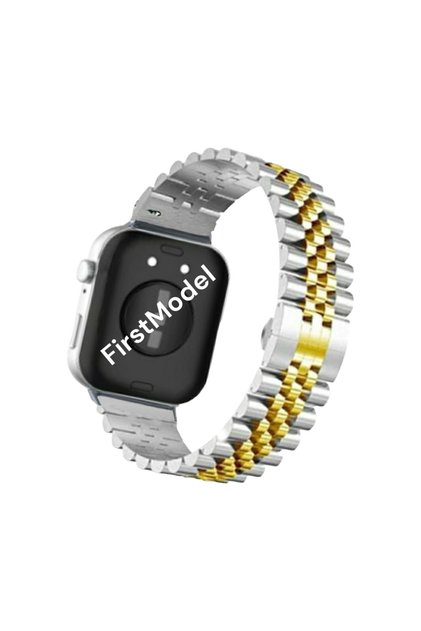 Huawei Watch Fit 3,4,5 Pro Uyumlu Rolex Stil Paslanmaz Çelik Kordon Pim Çevirici Aparat Gümüş Altın