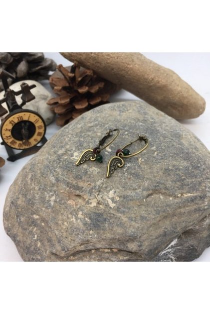 Handmade Angel Wing Figure Ethnic Earrings
