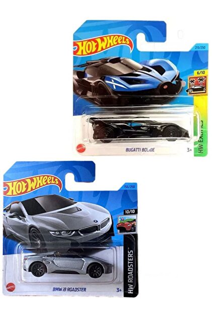 HOT WHEELS 2 Araç Set - Bmw i8 Roadster & Bugatti Bolide (1/64