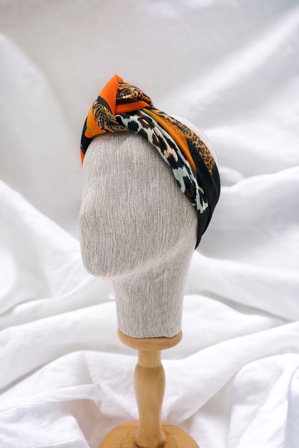 Black Yellow Leopard Patterned Bandana Colorful Scarf New Season Hair Accessory