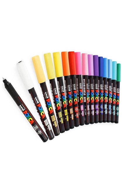 Posca 1MR Su Bazlı Boyama Markörü 0.7 mm 16'lı Set