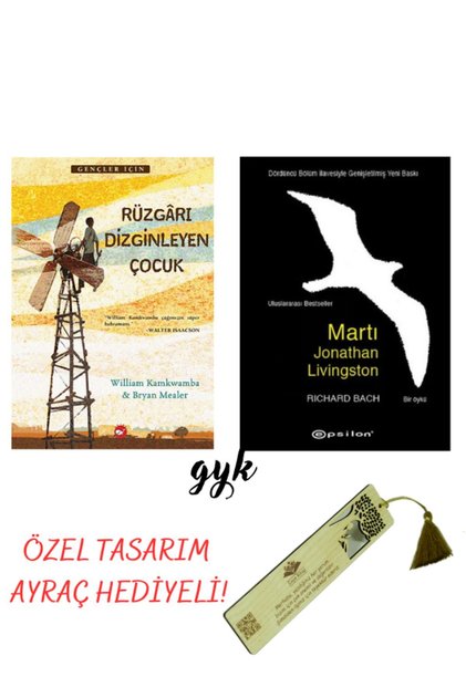 Rüzgarı Dizginleyen Çocuk - Martı Jonathan Livingston Set of 2 (Bookmark Gift!)