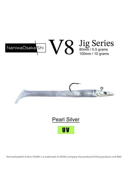 V8 Jig Series 80 Mm 5.5 gr Raglou Silikon Yem Pearl Silver