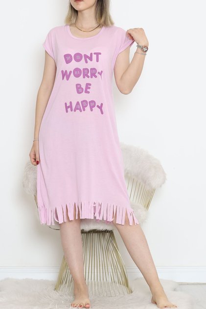 Patterned Tasseled Viscose Combed Cotton Casual Dress
