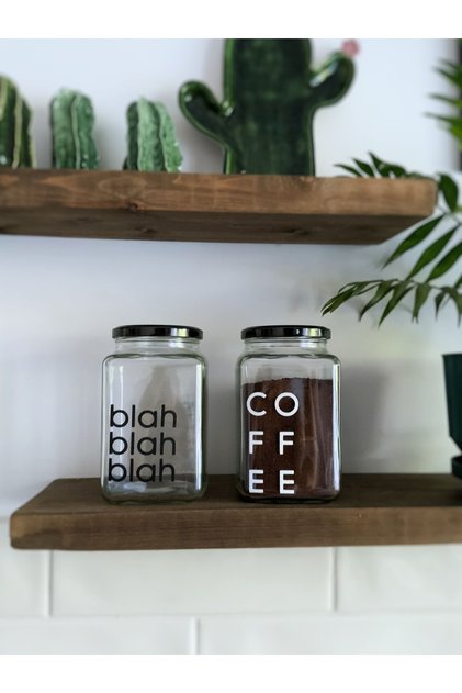 2Pcs Coffee Tea Jar Coffee Jar Set Coffee Corner Decorative Ration Coffee Tea Sugar Jar