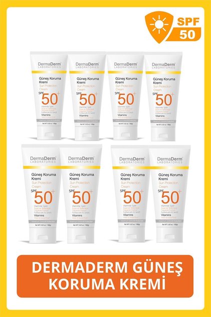 SPF 50+ Güneş Koruma Kremi 100ml 8 Adet