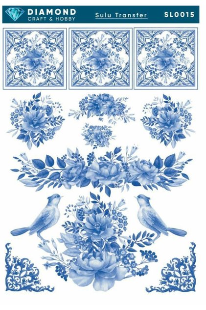 Diamond Water Soluble Transfer Paper Sl0015 25X35Cm - Flower and Bird