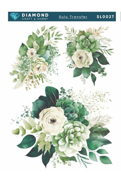 Diamond Water Transfer Paper Sl0027 25X35Cm - Floral