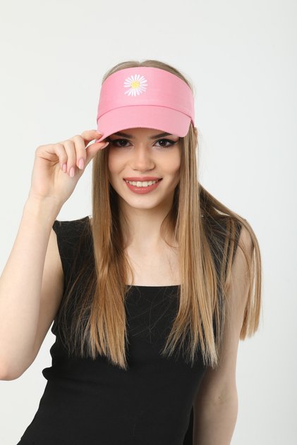 Women's Tennis Visor Hat with Daisy Embroidery