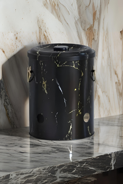 Ef180-50 Marble Black Patterned Onion Holder, Onion Basket, Crisper