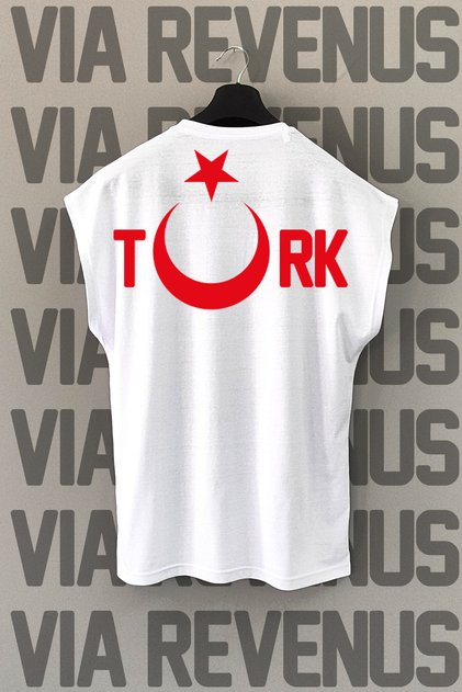 Turkish - Moon Star Back Printed Zero Sleeve Sports Tshirt