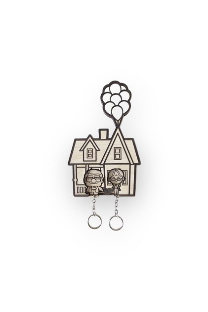 Dalyan Look Up (Up) Keychain Set, Key Hanger, Wooden
