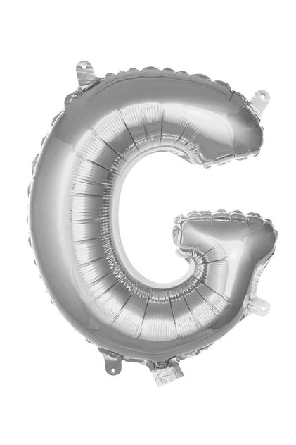 Letter g Silver Foil Balloon16 Inch 36 cm