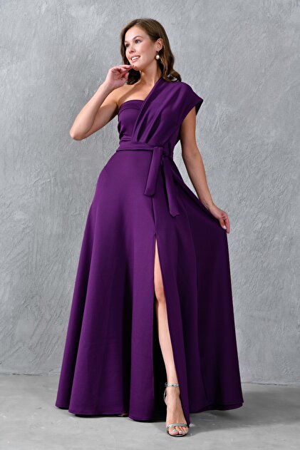 black bridesmaid dress with purple sash Black Bridesmaid Dresses You'll Love
