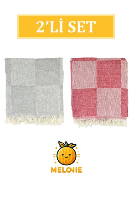 2-Piece Set Patterned Pestemal Beach Towel 70x155 cm