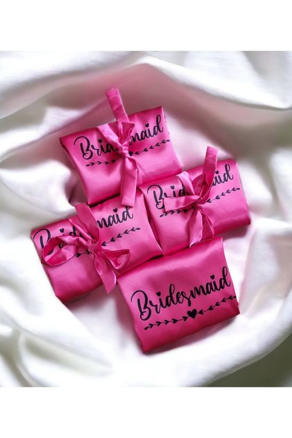 Bridesmaid Written 1 Piece Fuchsia Bridesmaid Dressing Gown
