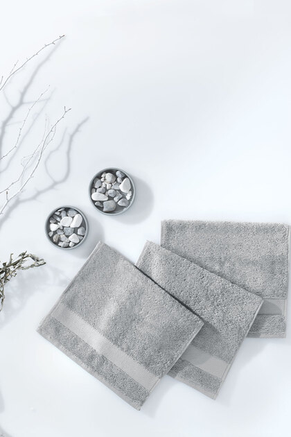 Essentials 3-Piece Guest Towel Set Gray - 30X50 cm