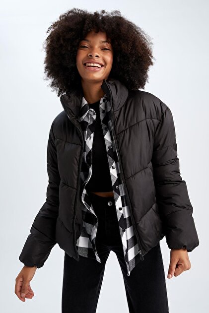 Defacto Su Geçirmez relax Fit Dik Yaka Puffer Şişme Mont