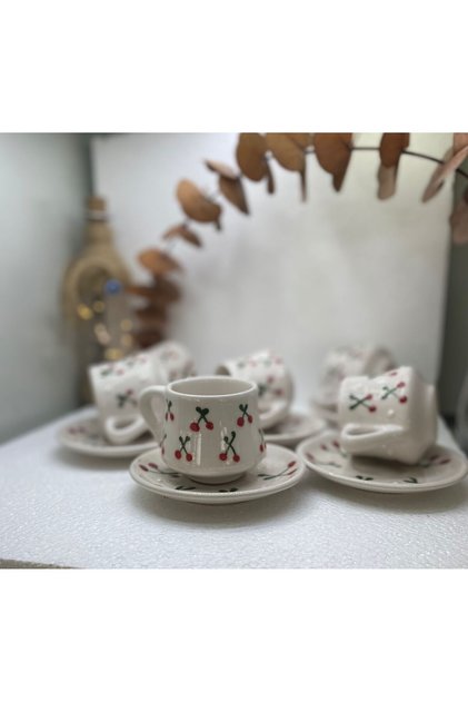 6-Piece Cup Handmade Embossed Pattern