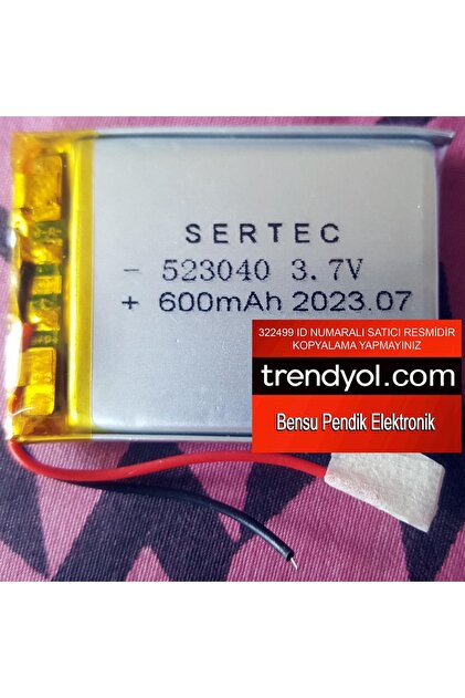 える　503040 Sertec 30x40mm Lipo Pil 3x4cm Lipo Pil 600mah 523040 Lipo Pil