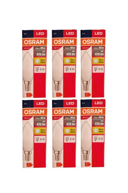 Led Value 4,9w 2700k Sarı Işık 470lm E14 Mum 6 Lı Paket