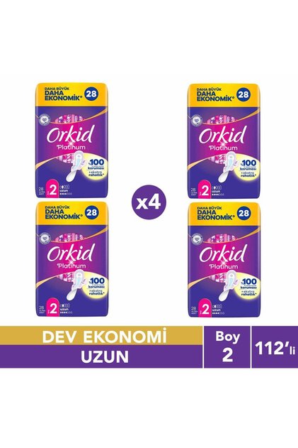 Platinum Long (Size 2) 28 Pieces of Sanitary Pads 4 Pieces