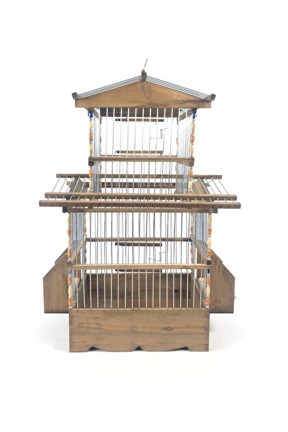 naturbird 2 Katlı Saka Kanarya Ahşap Kafes ( Telli ) - Fiyatı