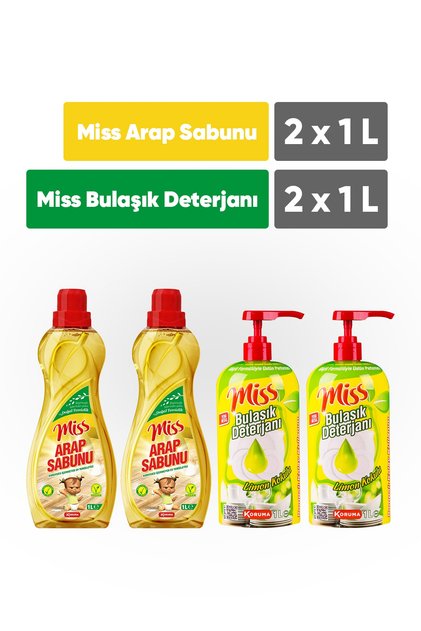 Arap Sabunu 1000 Ml + Miss Bulaşık Deterjanı Limonlu 1000 Ml