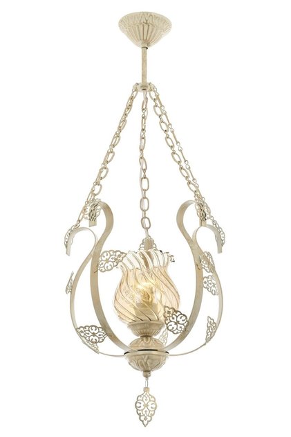 Avonnı Av-6311-tf Krem Ferforje Boyalı Klasik Avize, E27, Metal, Cam, 30cm