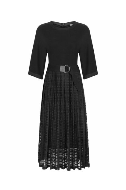 İpekyol Kadın Siyah Triko Mix Elbise - 4