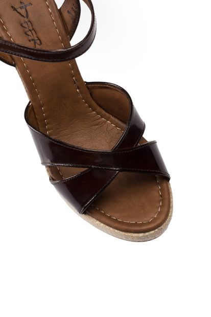 Deery Kadın Bordo Hakiki Deri Sandalet - 7