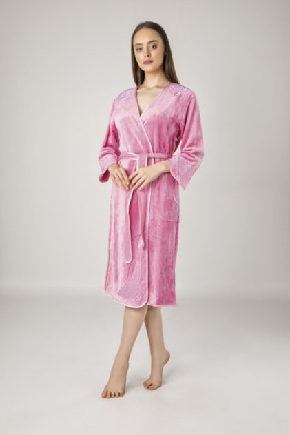 Kimono Embroidered Cotton Women's Bathrobe