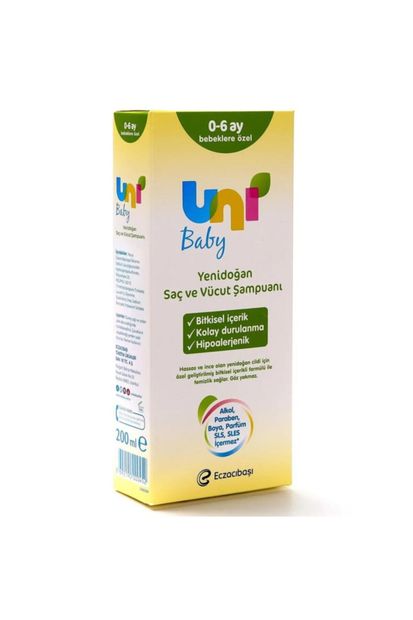 Uni Baby Yenidoğan Bebek Saç Ve Vücut Şampuanı 200ml - 1
