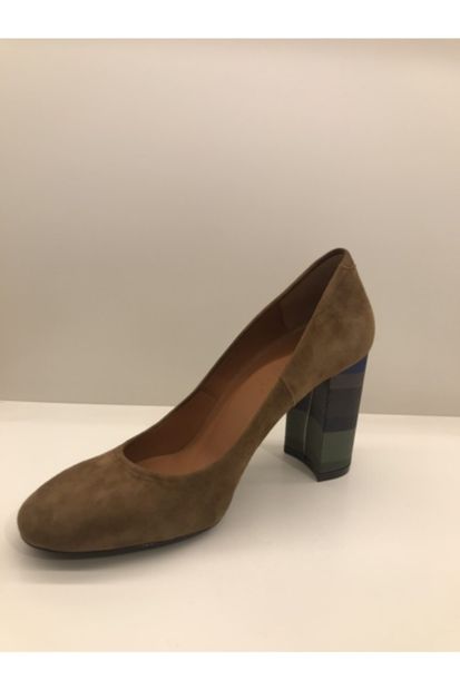 İnci Kadın Kahverengi Süet Topuklu Ayakkabı - 1