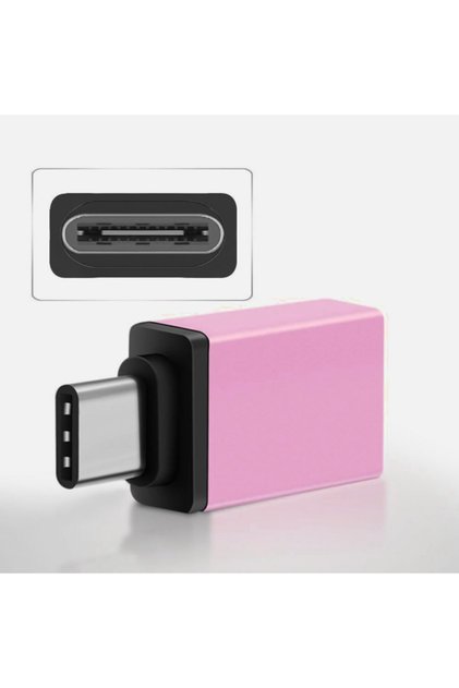 Ally Usb Type C Otg Converter Çevirici Başlık Pembe