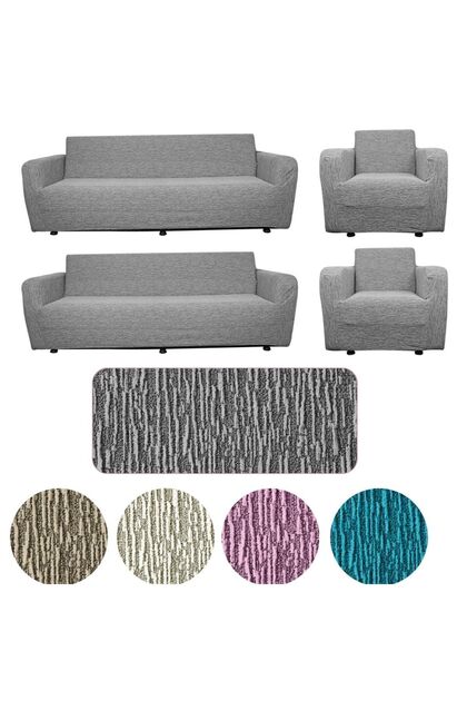 Elastic Washable 3311 Sofa Cover Set (Grey Sofa Cover Sofa Bed Cover)