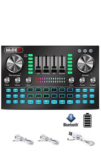 Midex Mx-2020 Diamond Set Efektli Ses Kartı Mikrofon Kulaklık