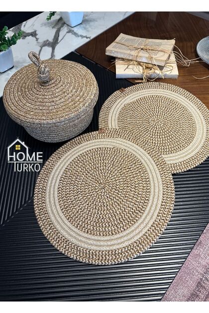 2 Pieces of Tableware, 1 Piece of Bread Basket Set, Jute Plate, Placemat, Plate, Bread Basket
