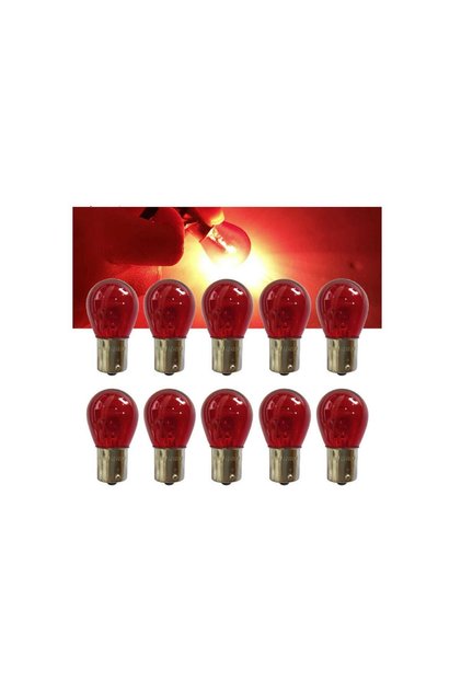 10 Adet 12V PR21/5W Çift Duy Yakın Tırnak Ampul BAZ15D KIRMIZI