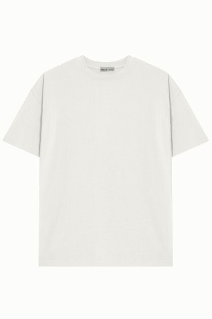 Unisex White 100% Cotton Basic European Fit/Oversize Fit Cut Crew Neck Short Sleeve T-Shirt