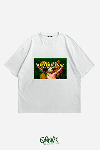 Grove Fashion Charles Do Bronx Ön Baskılı Unisex Oversize T-Shirt