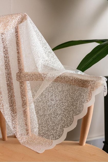 Snow Floor Ironing-Free Tulle Curtain Normal Pleat